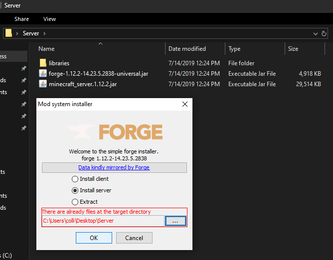 install forge server