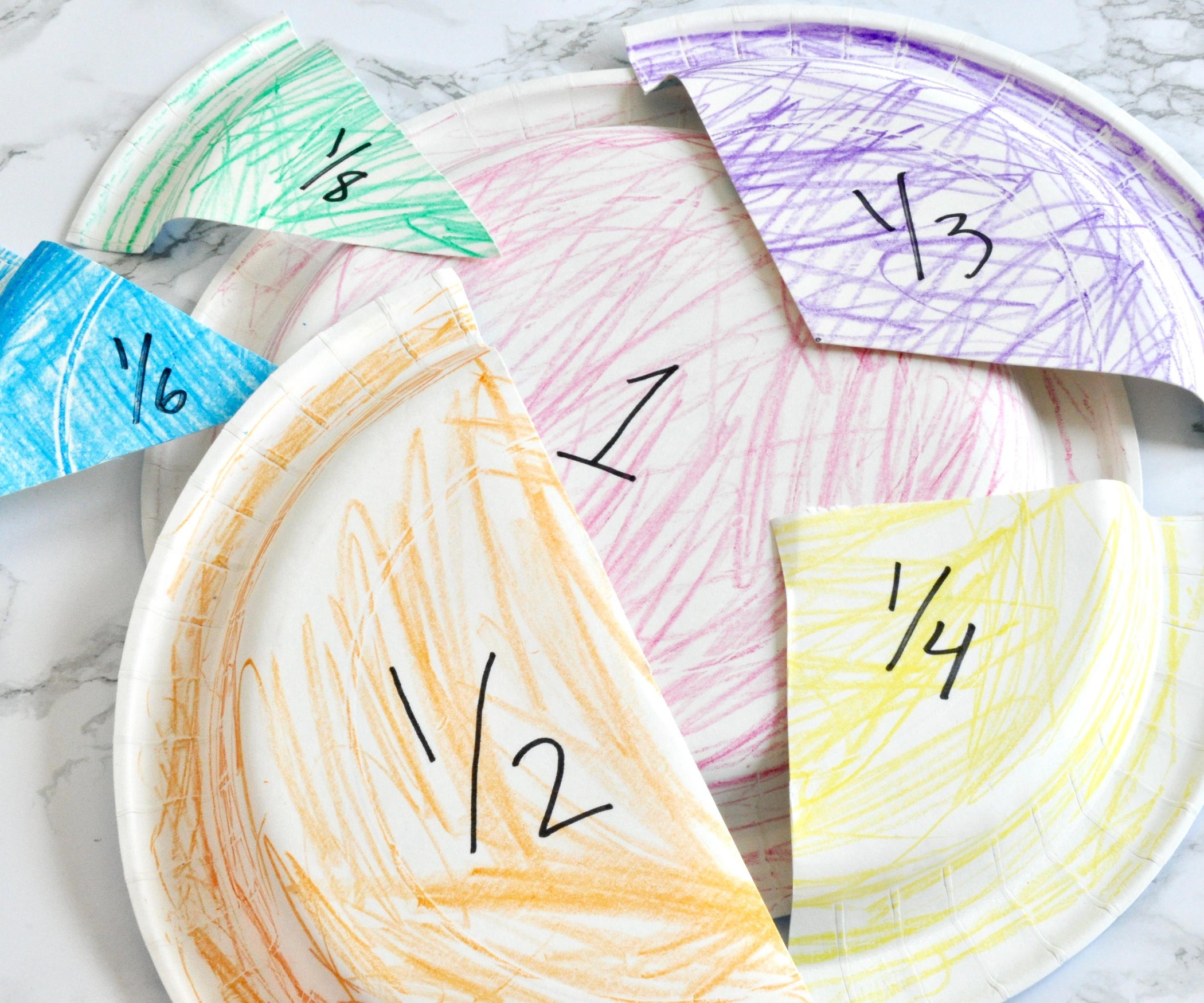 Paper Plate Fractions - Math Manipulative : 8 Steps (with Pictures