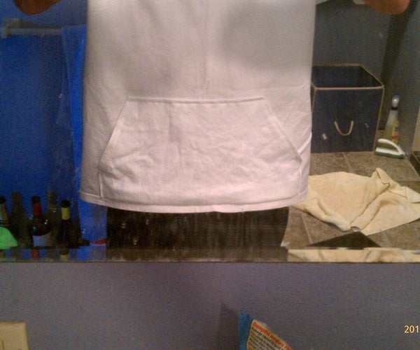 White T-Shirt With Hoodie Pocket Mod