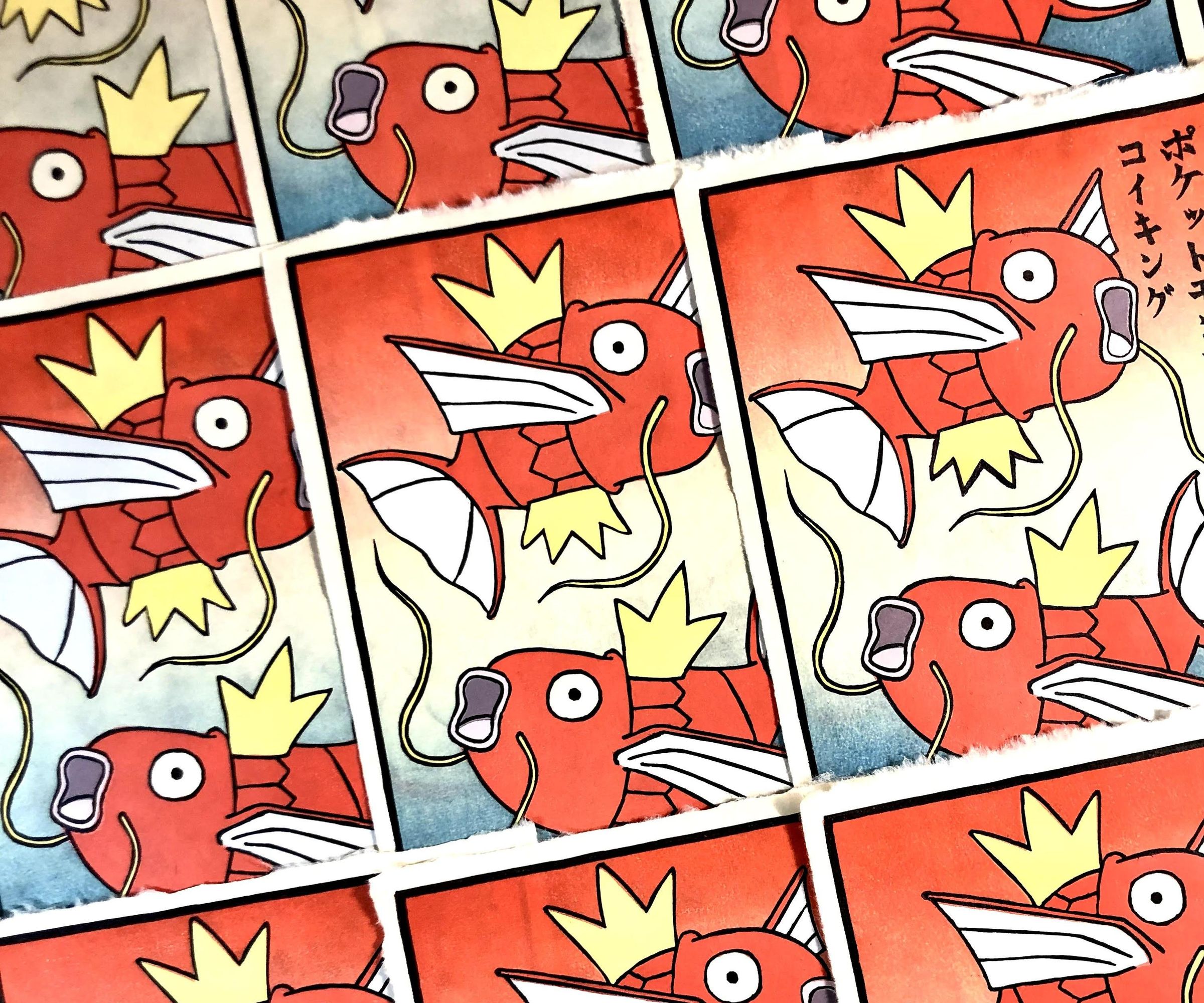Multicolor Linocut Printmaking Feat. Magikarp