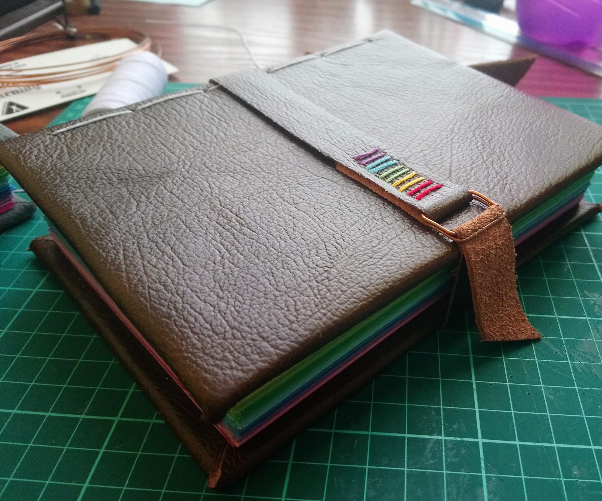Rainbow Leather Bound Notebook 17 Steps (with Pictures) Instructables