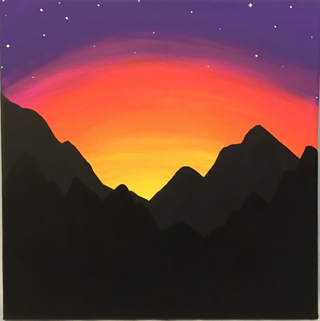 Paint a Mountain Sunset (for Beginners) : 11 Steps (with Pictures