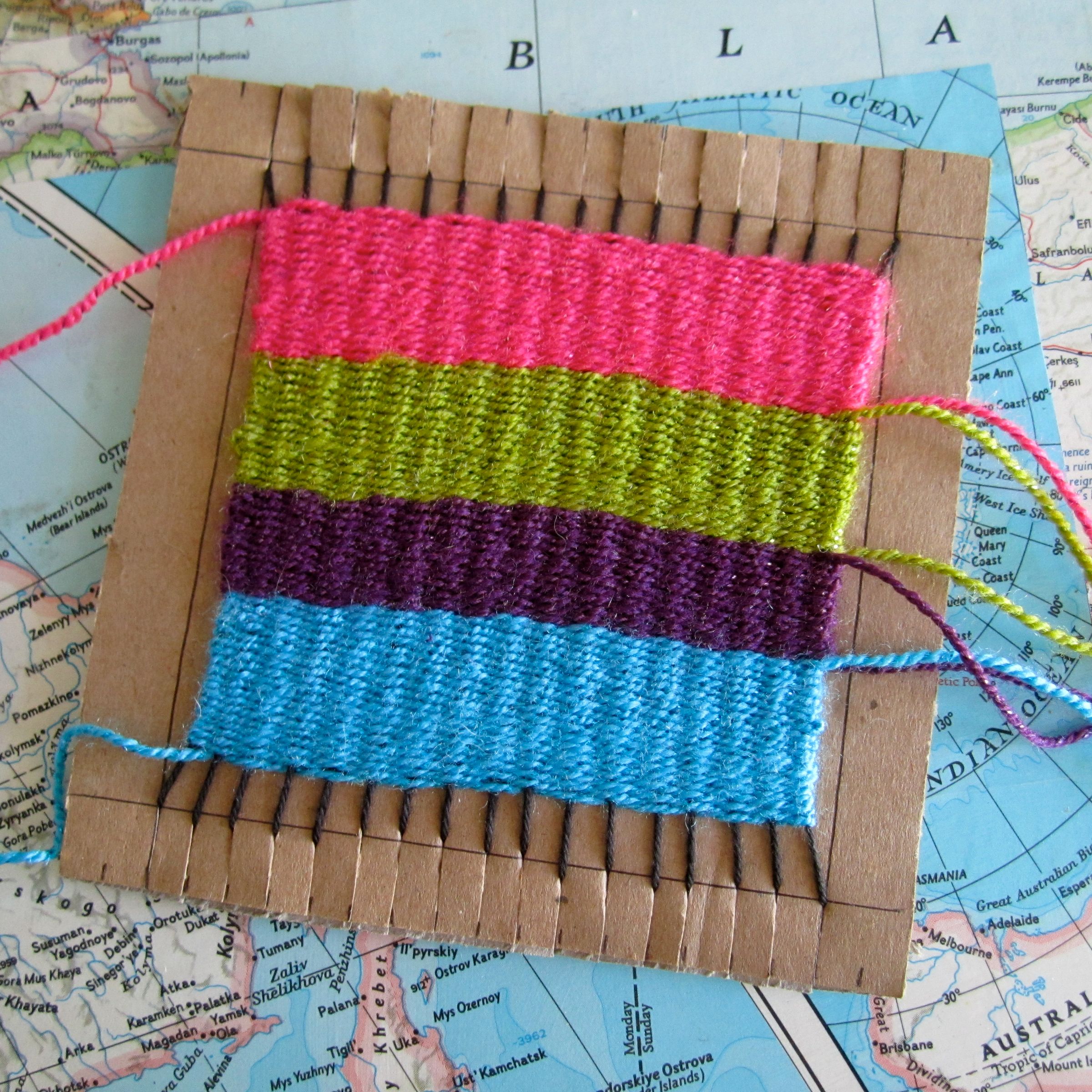 How to Weave on a Cardboard Loom 9 Steps (with Pictures) Instructables