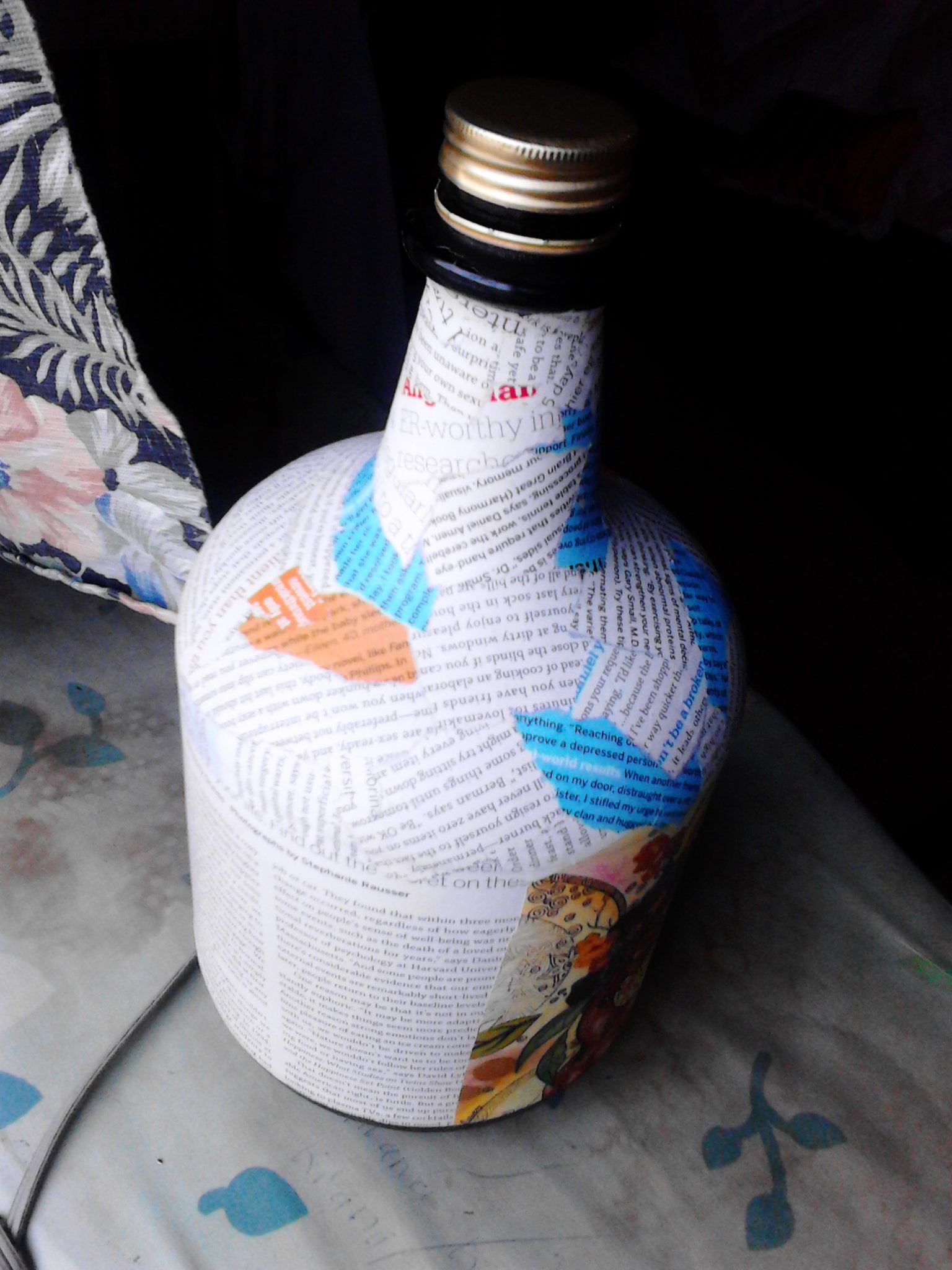 Decoupage a Wine Bottle 4 Steps Instructables
