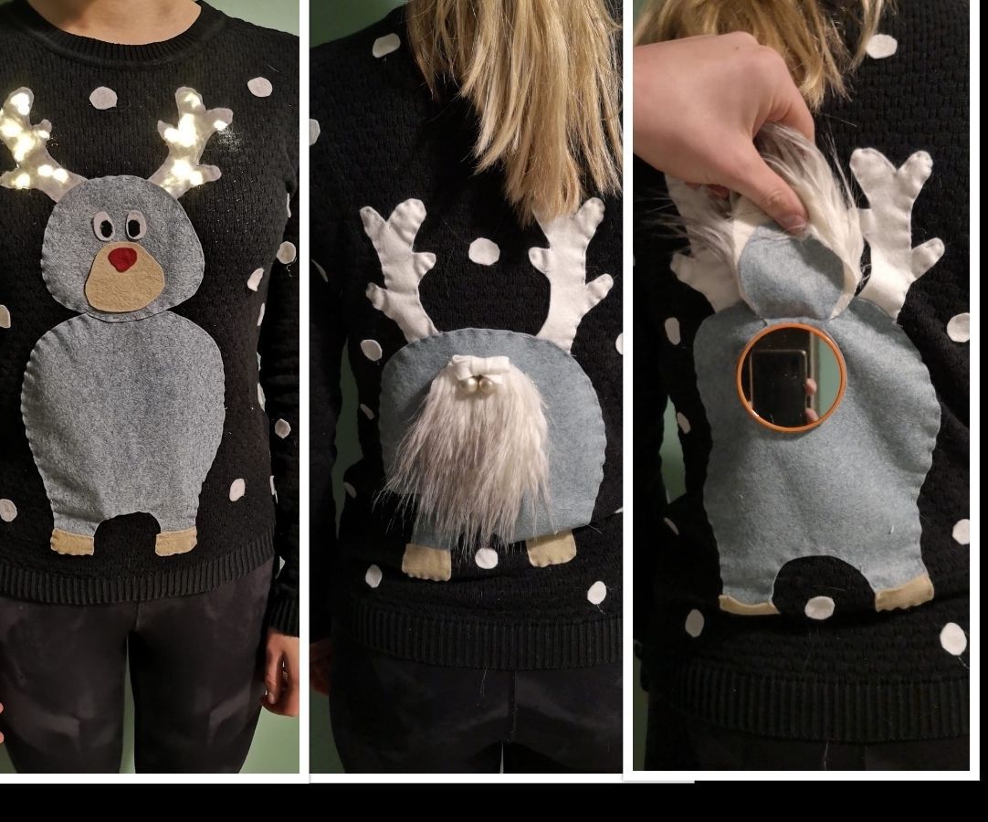 'look inside the reindeer' sweater DIY Project DIY Project Image