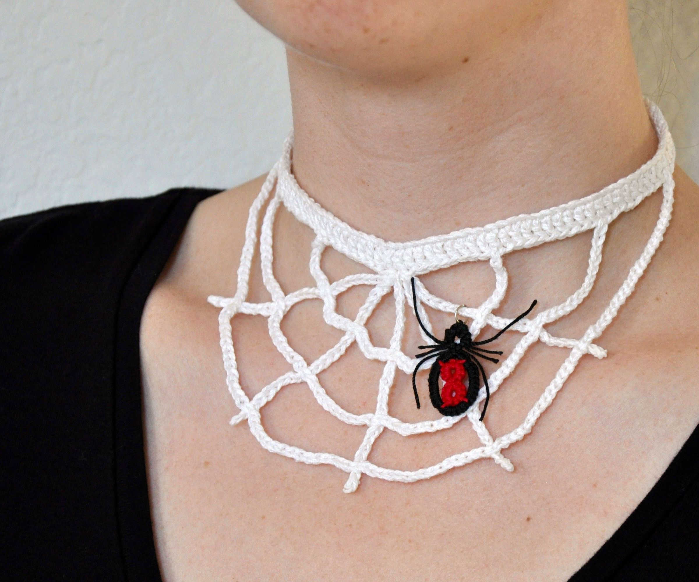 Crochet Spider Web Necklace