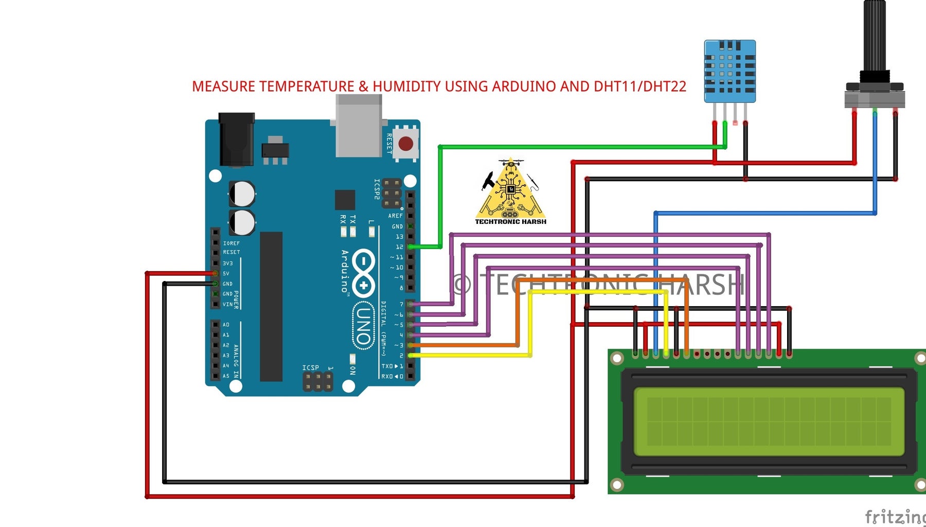 Measure Temperature and Humidity Using DHT11 / DHT22 and Arduino : 4 ...