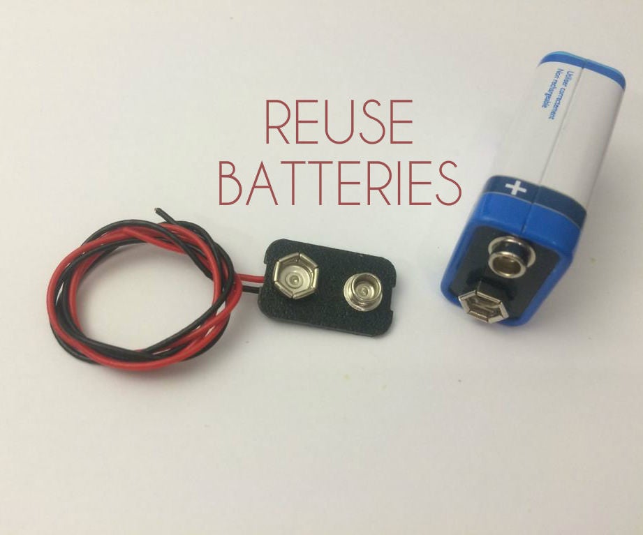 9V Battery Clip From Dead Batteries 4 Steps Instructables