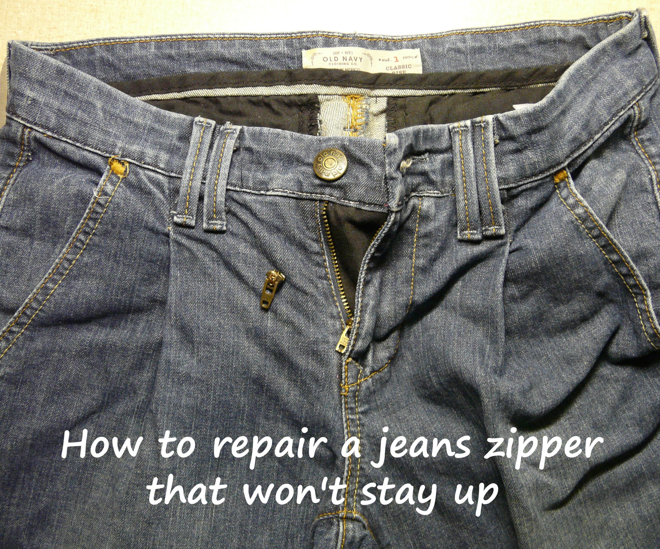 How to Repair a Jeans Zipper That Won't Stay Up 4 Steps (with