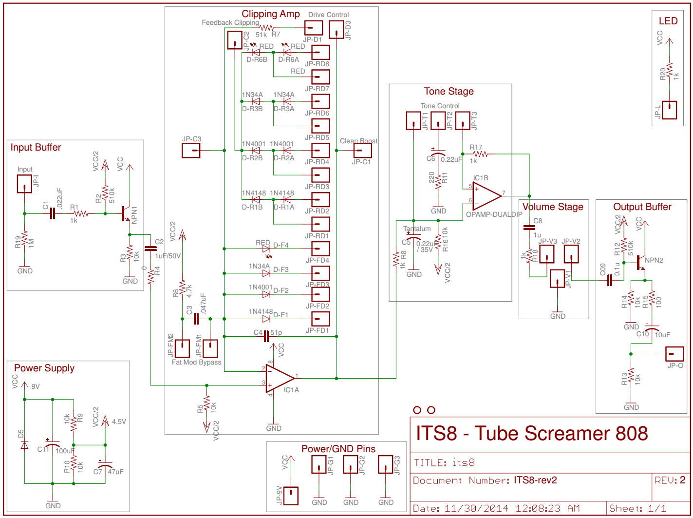 Guitar Pedal Selectable Diode Tube Screamer 7 Steps (with Pictures