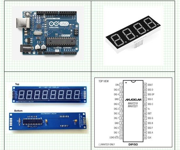 Treedix 5 pcs MAX7219 8-Bit Digital Display Module 7-Segment Numeric LED Display Serially Interfaced Compatible with Arduino