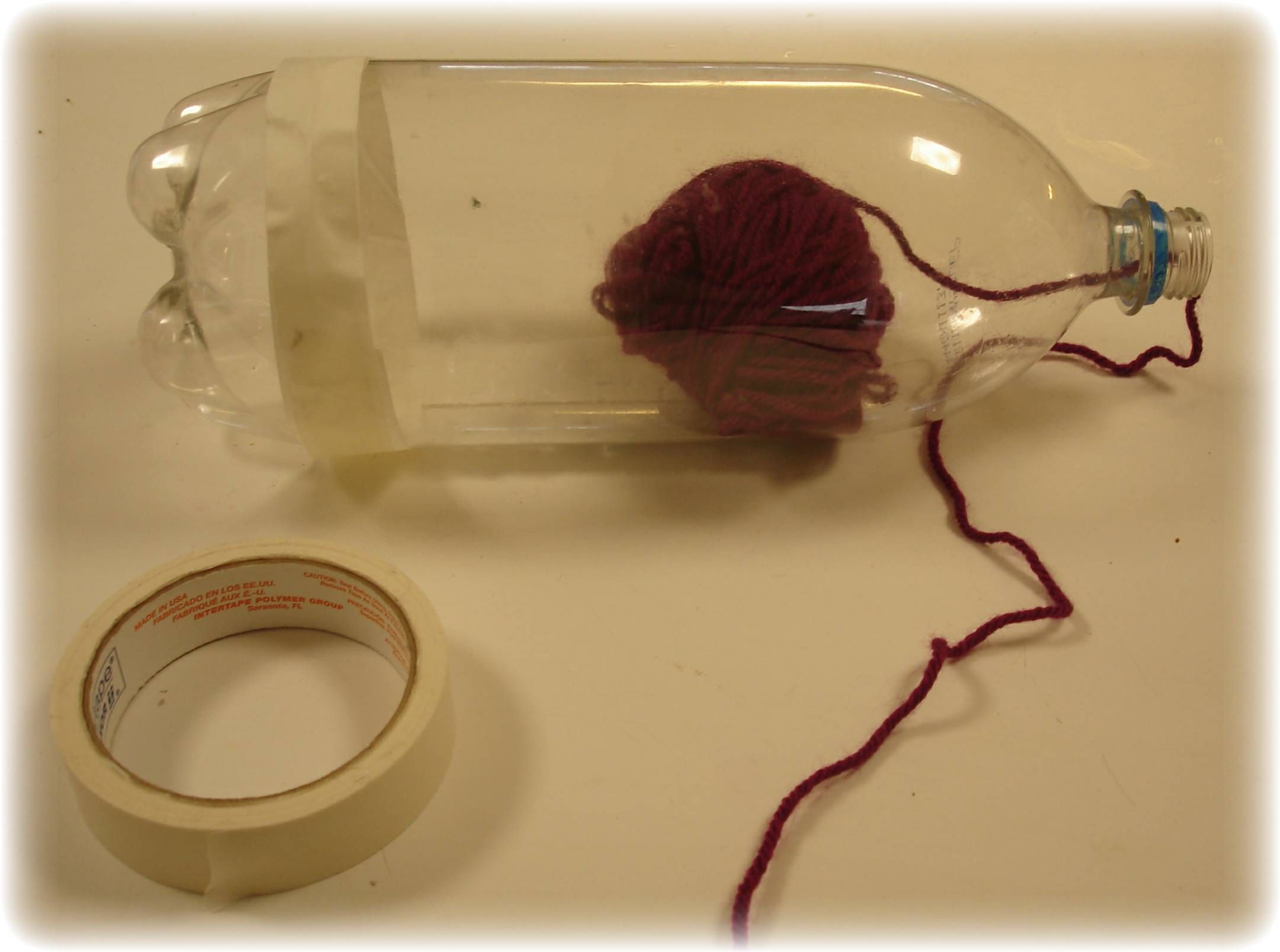 Yarn Holder From Old Plastic Bottle 5 Steps Instructables