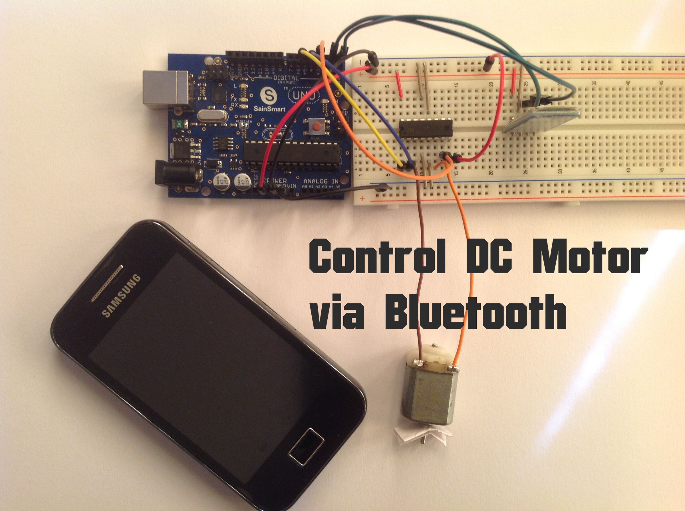DIY guide for Arduino - Control DC Motor via Bluetooth with step-by-step instructions