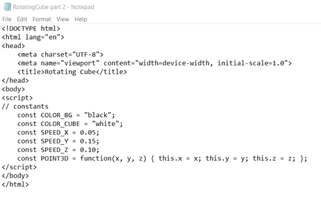 Rotating Cube Using JavaScript : 11 Steps (with Pictures) - Instructables