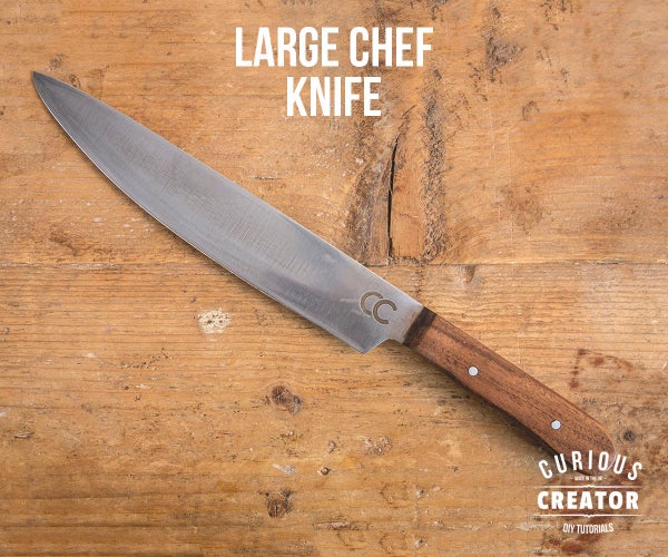 Large Chef Knife With Black Walnut Handles