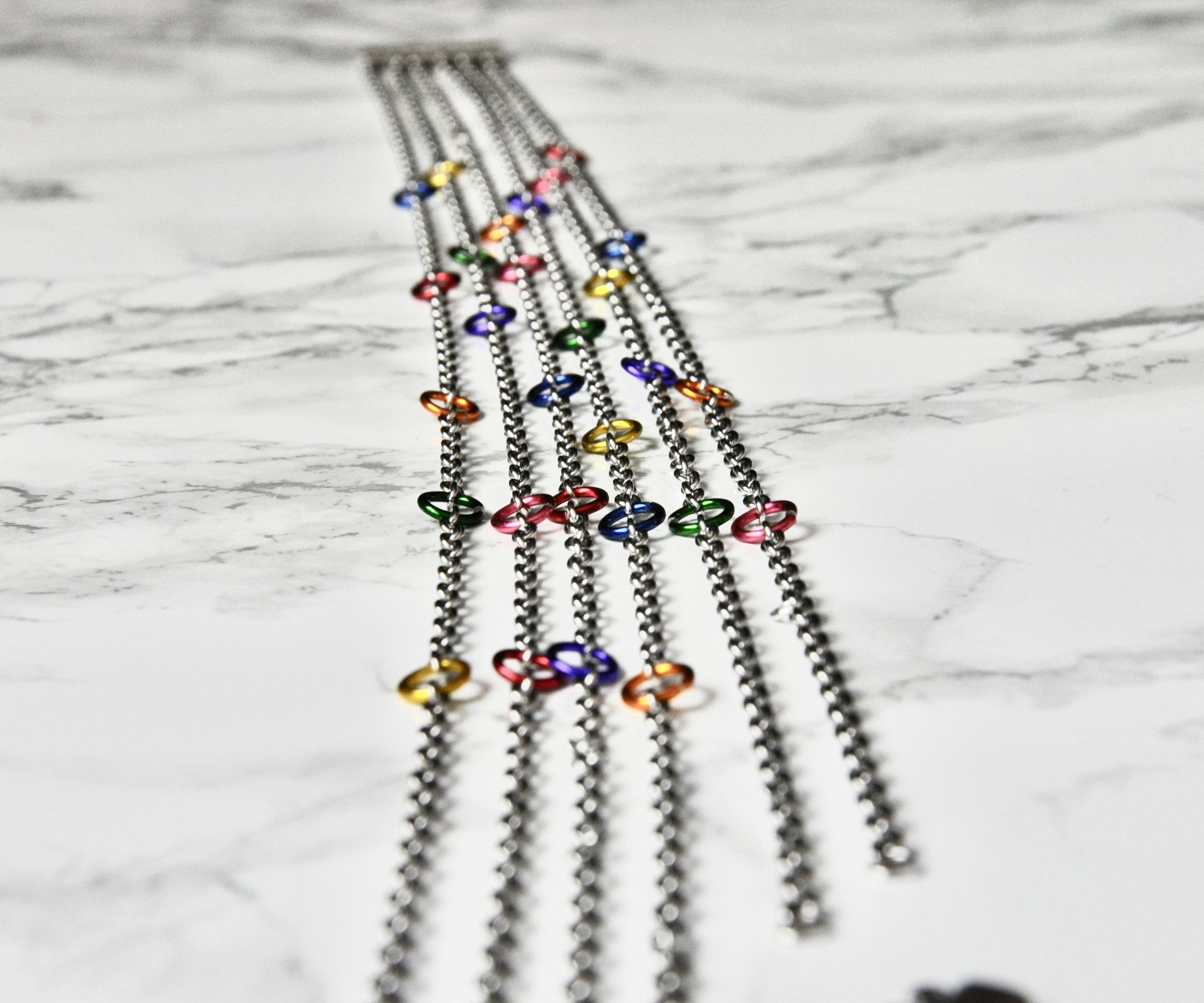 Layered Rainbow Jump Ring Necklace 7 Steps (with Pictures