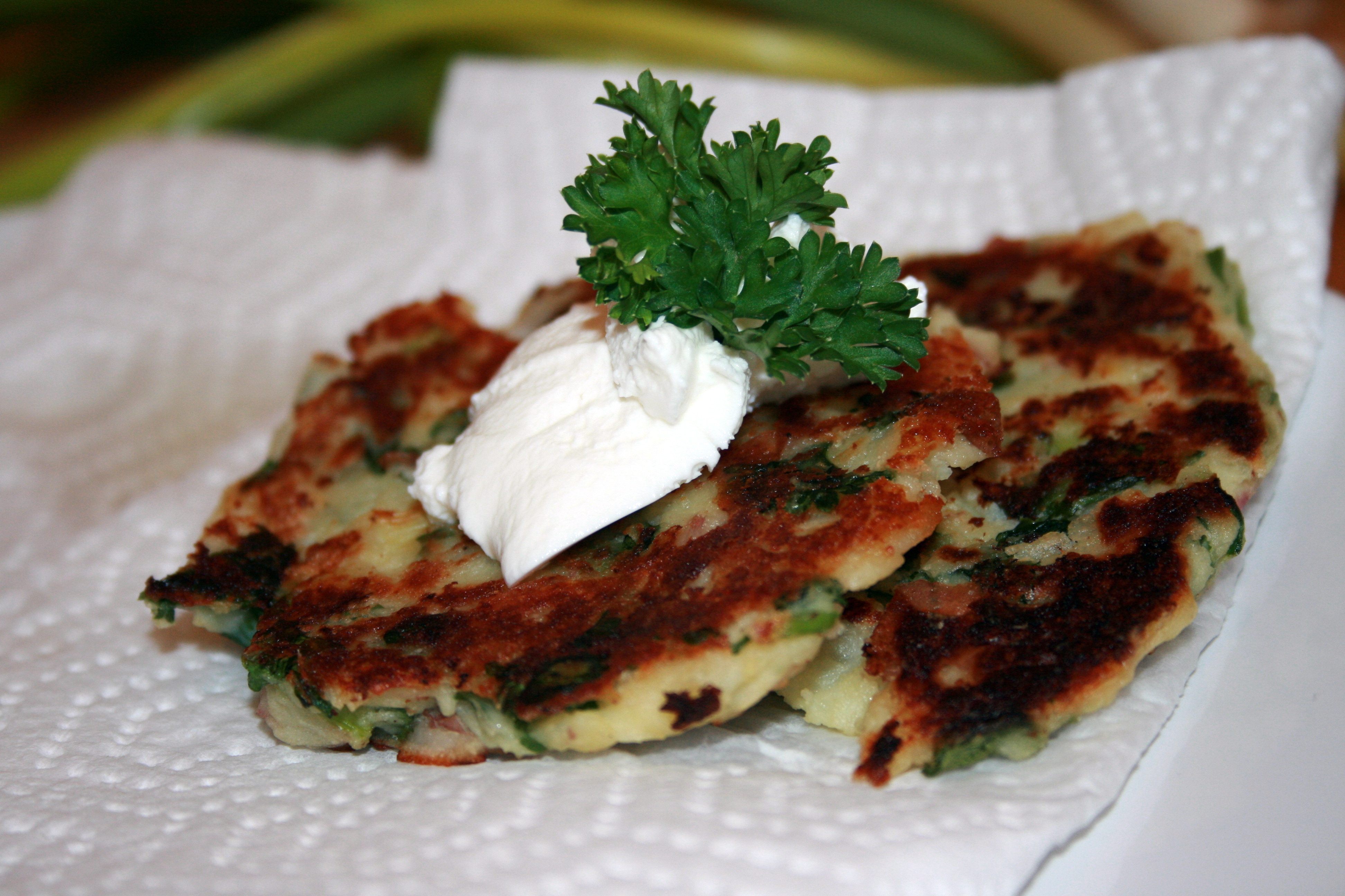 Spinach Mashed Potato Latkes