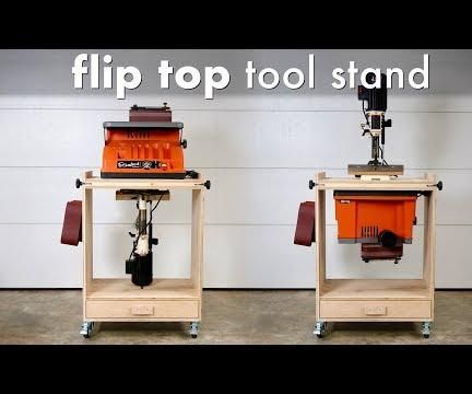 how to build a diy flip top tool stand workstation // woodworking shop project DIY Project DIY Project Image