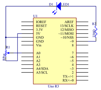 Potentiometer Arduino R3 Controlling LED by Potentiometer With Arduino Uno R3 : 6 Steps ...