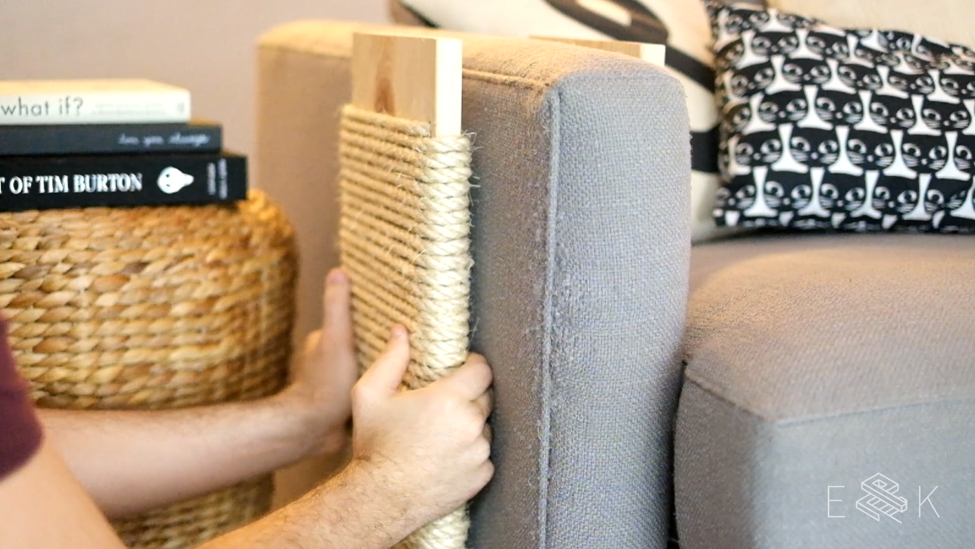 diy couch corner scratching post