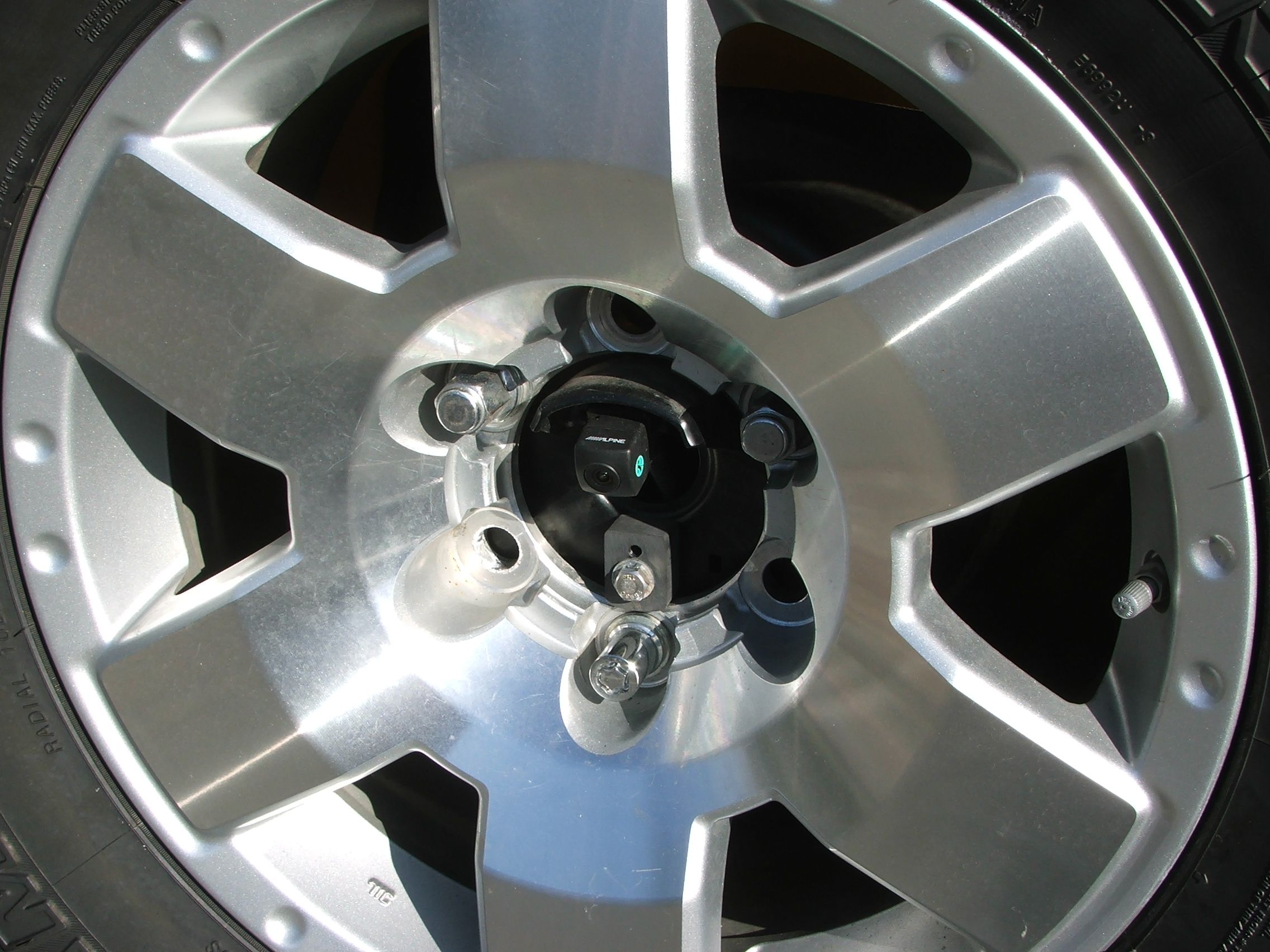 FJ Cruiser Backup Camera Bezel From Old Spare Tire Center Cap 6