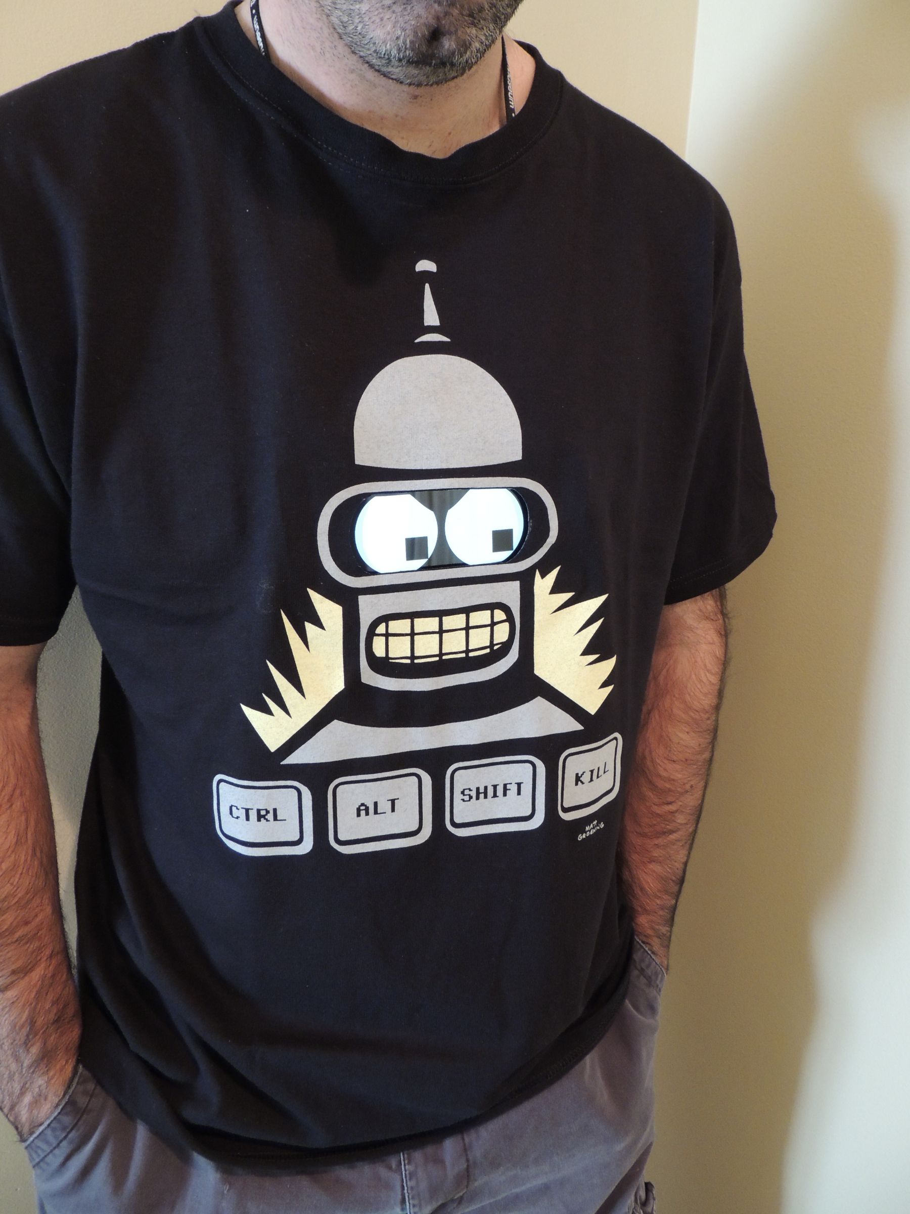 DIY guide for Bender moving eyes shirt with step-by-step instructions