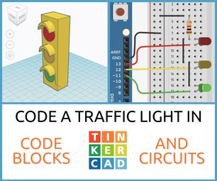 Code a Traffic Light in Tinkercad Codeblocks & Circuits