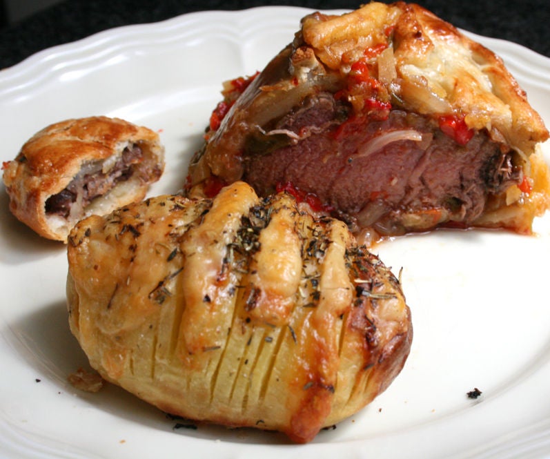 My Version of Beef Wellington With Baked Potato 6 Steps (with