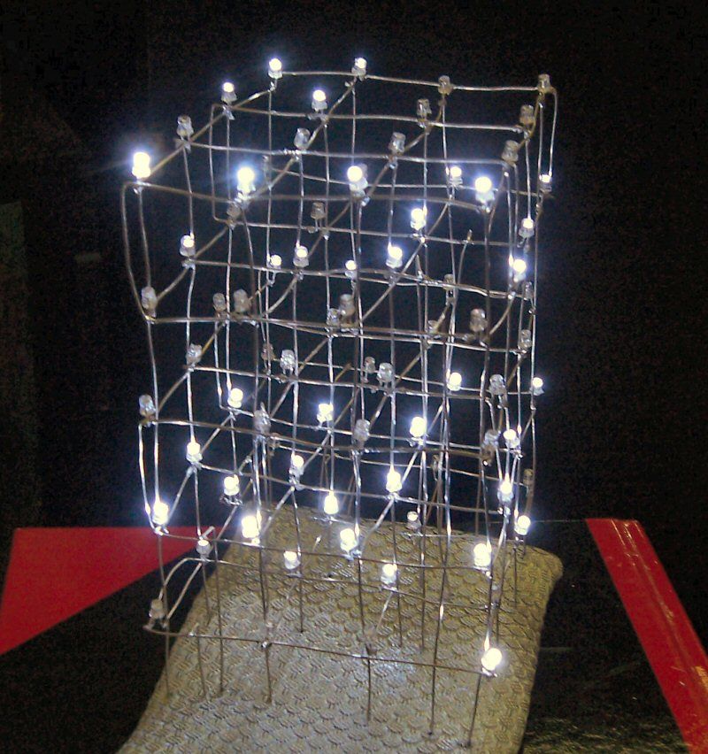 3D LED Charlieplex Cube from Chrismas Tree Lights