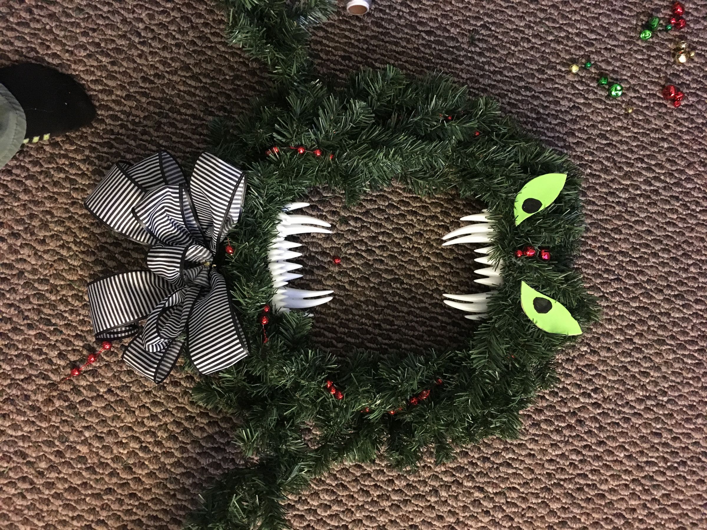 Christmas or Halloween? the Man Eating Wreath.