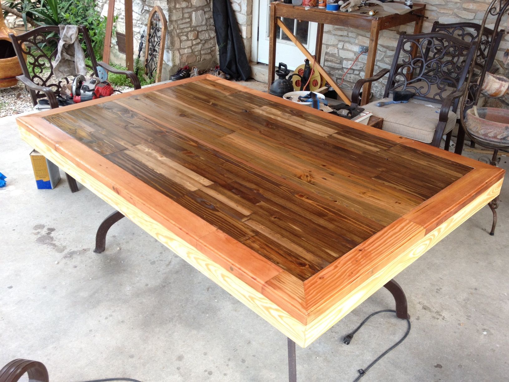 Patio Tabletop Made From Reclaimed Deck Wood 4 Steps (with Pictures) Instructables