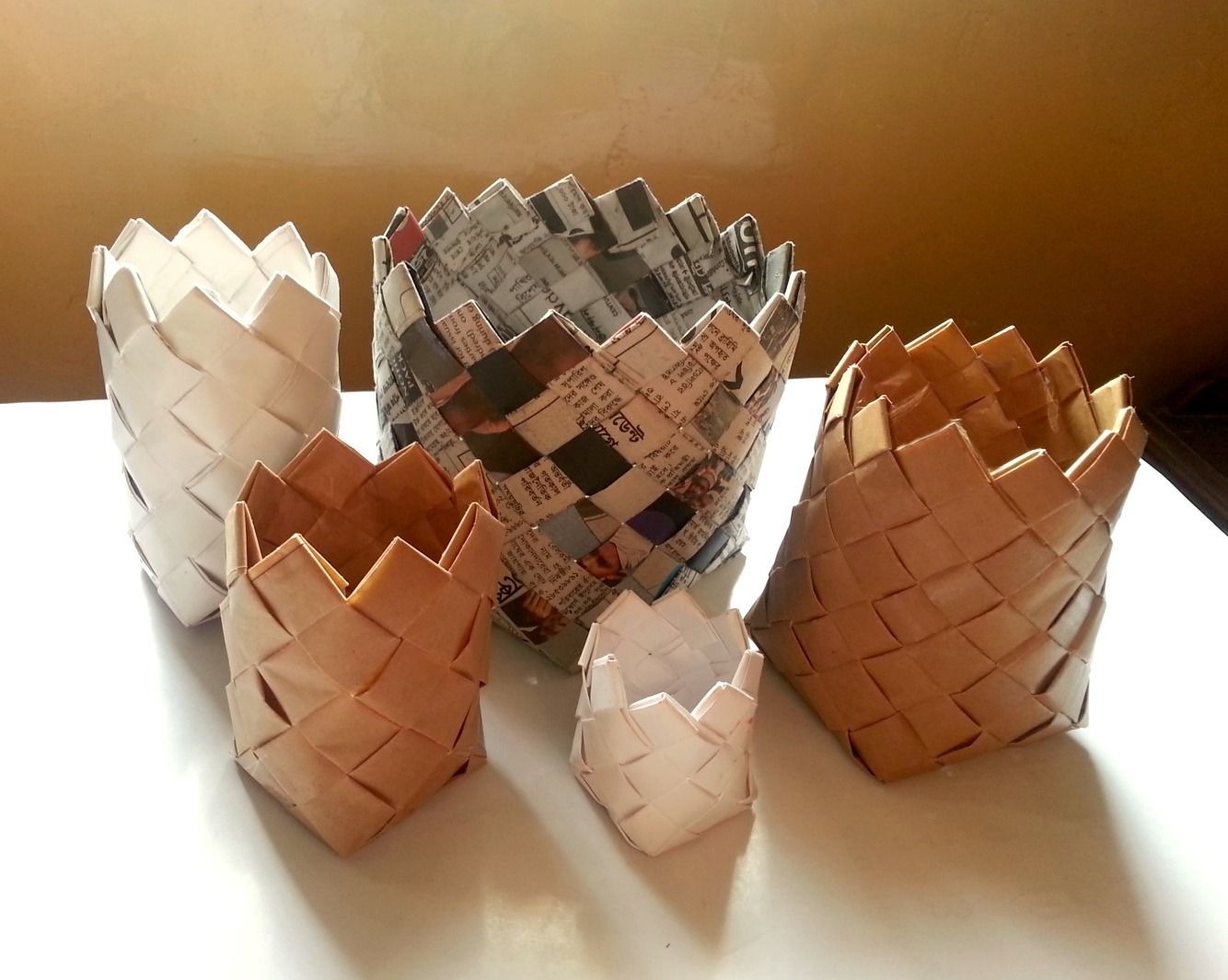 DIY Recycled Paper Baskets 7 Steps (with Pictures) Instructables