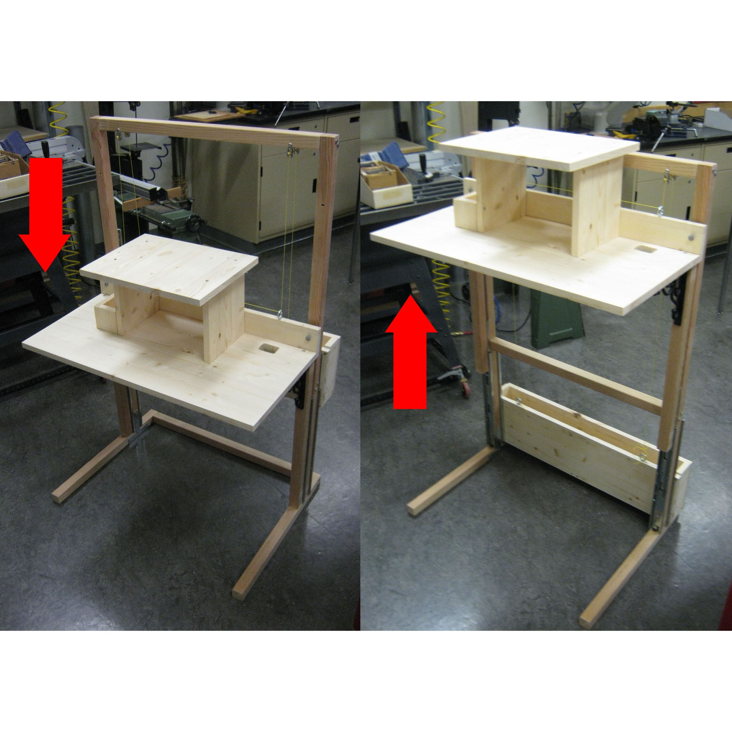 convertible desk standing
