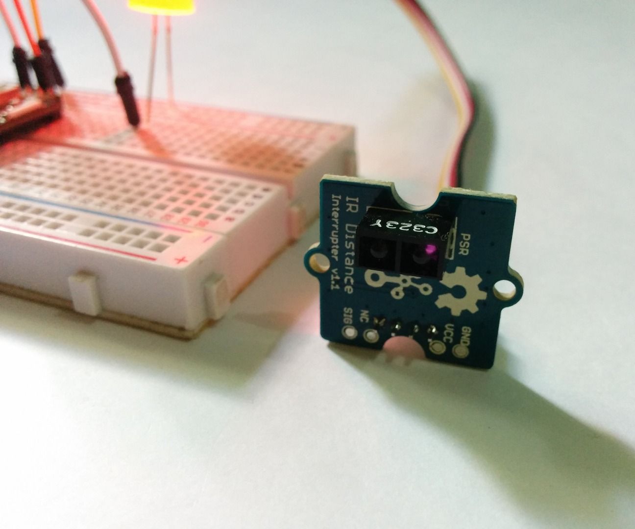 Grove Sensors With a Particle Core IR Distance Interrupt 4 Steps