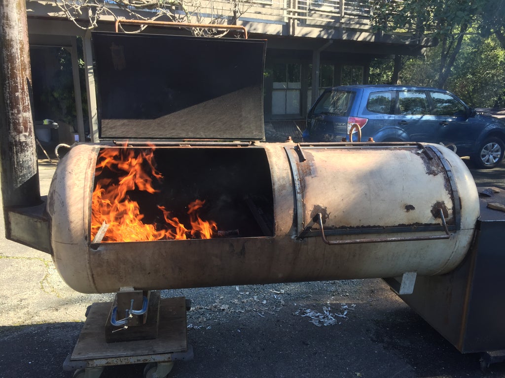 Reverse Flow Smoker Trailer Build From A 120G Propane Tank - Youtube