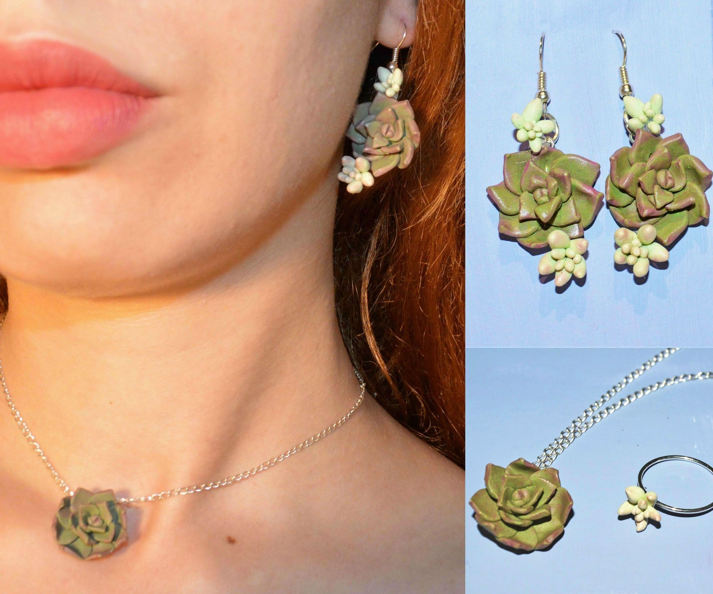 Succulent Jewelry Set With Polymer Clay 12 Steps With Pictures Instructables