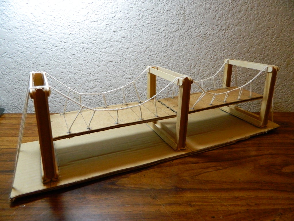 Simple Suspension Bridge Model 8 Steps Instructables Simple Suspension Bridge Model 8 Steps Instructables