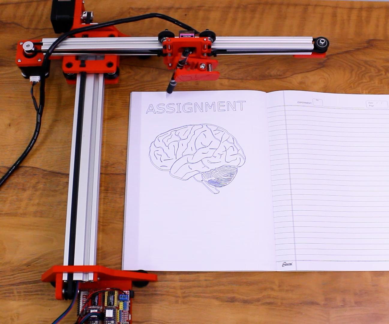 DIY Homework Writing Machine Using Arduino - 2D Pen Plotter : 11 Steps ...