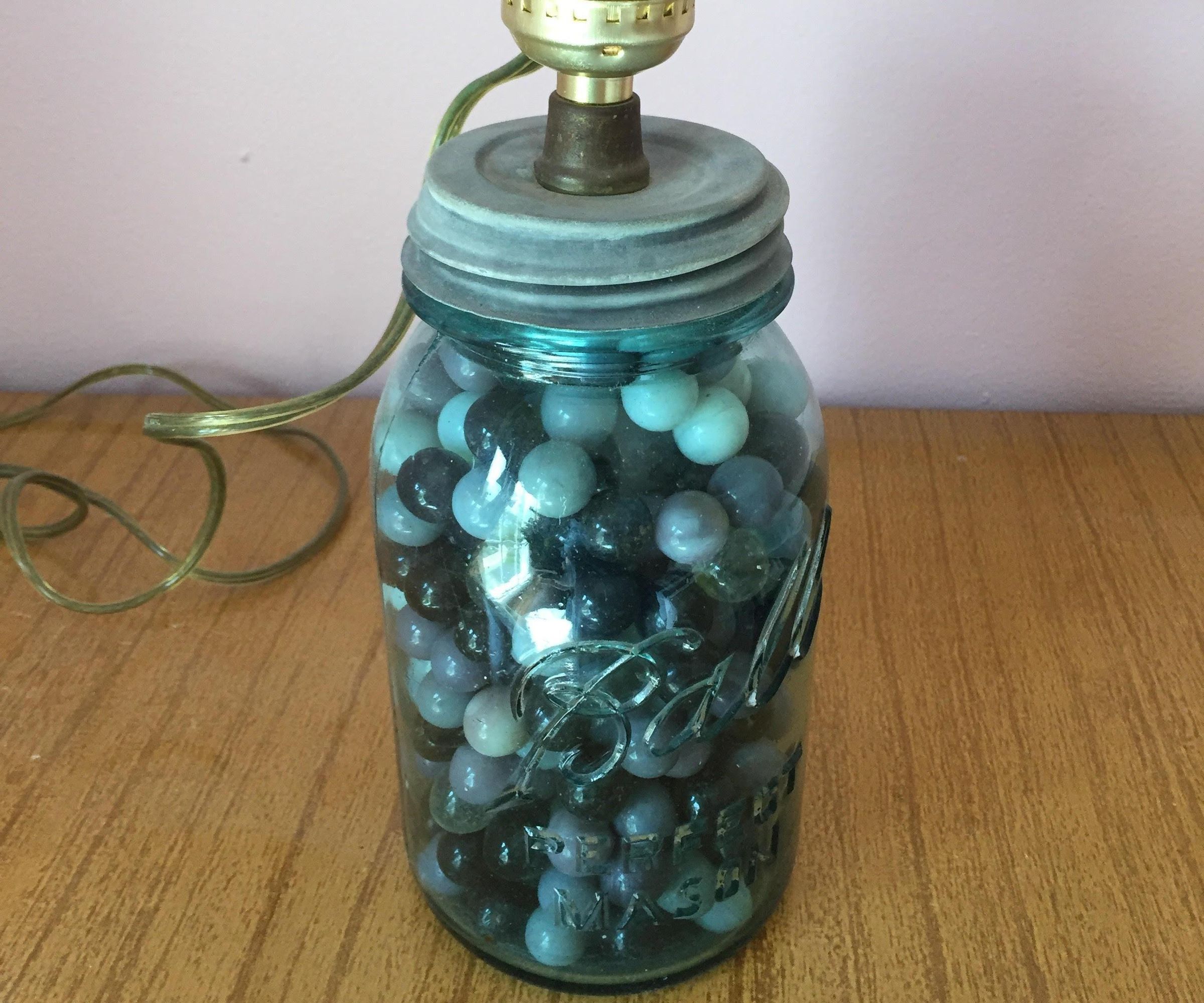 Marble Mason Jar Lamp