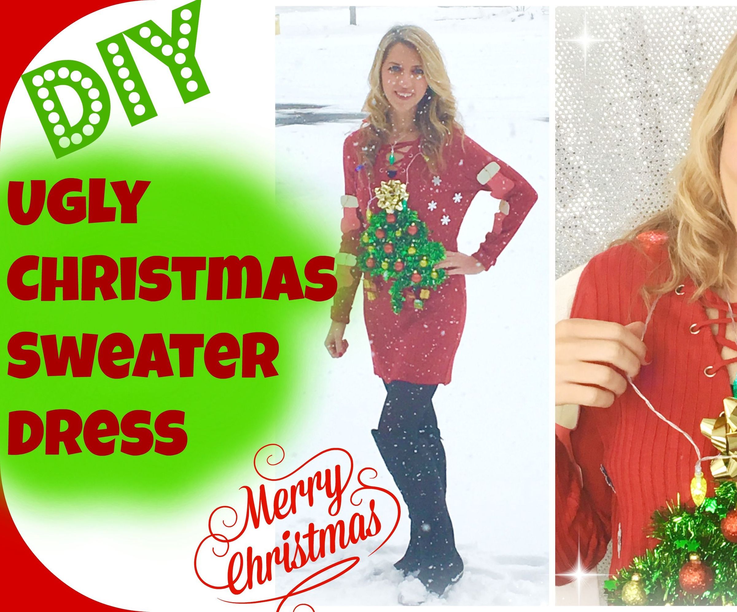 diy ugly christmas sweater dress | christmas ideas DIY Project DIY Project Image
