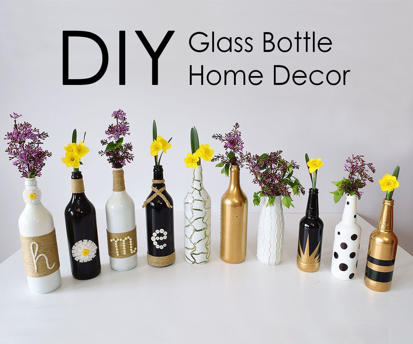 diy glass bottle home decor – 3 simple ideas DIY Project DIY Project Image