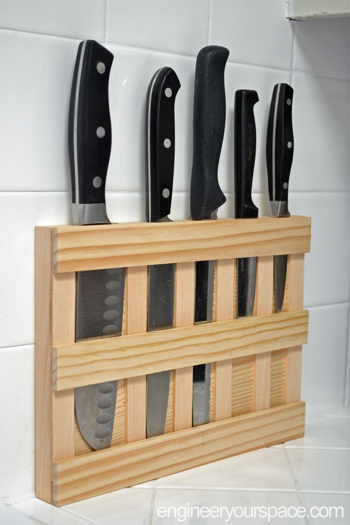 Wall Mounted Wood Knife Rack 4 Steps With Pictures Instructables