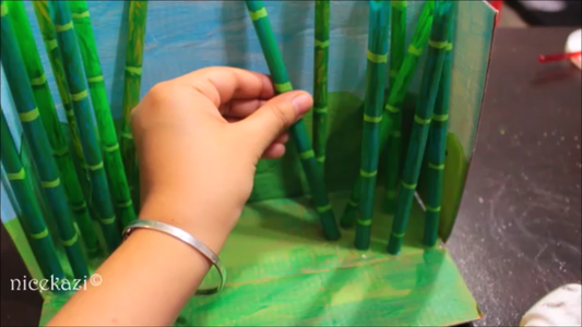 Kids Summer Crafts Diorama Made With Shoe Box Straw And Pompoms 4 Steps With Pictures Instructables