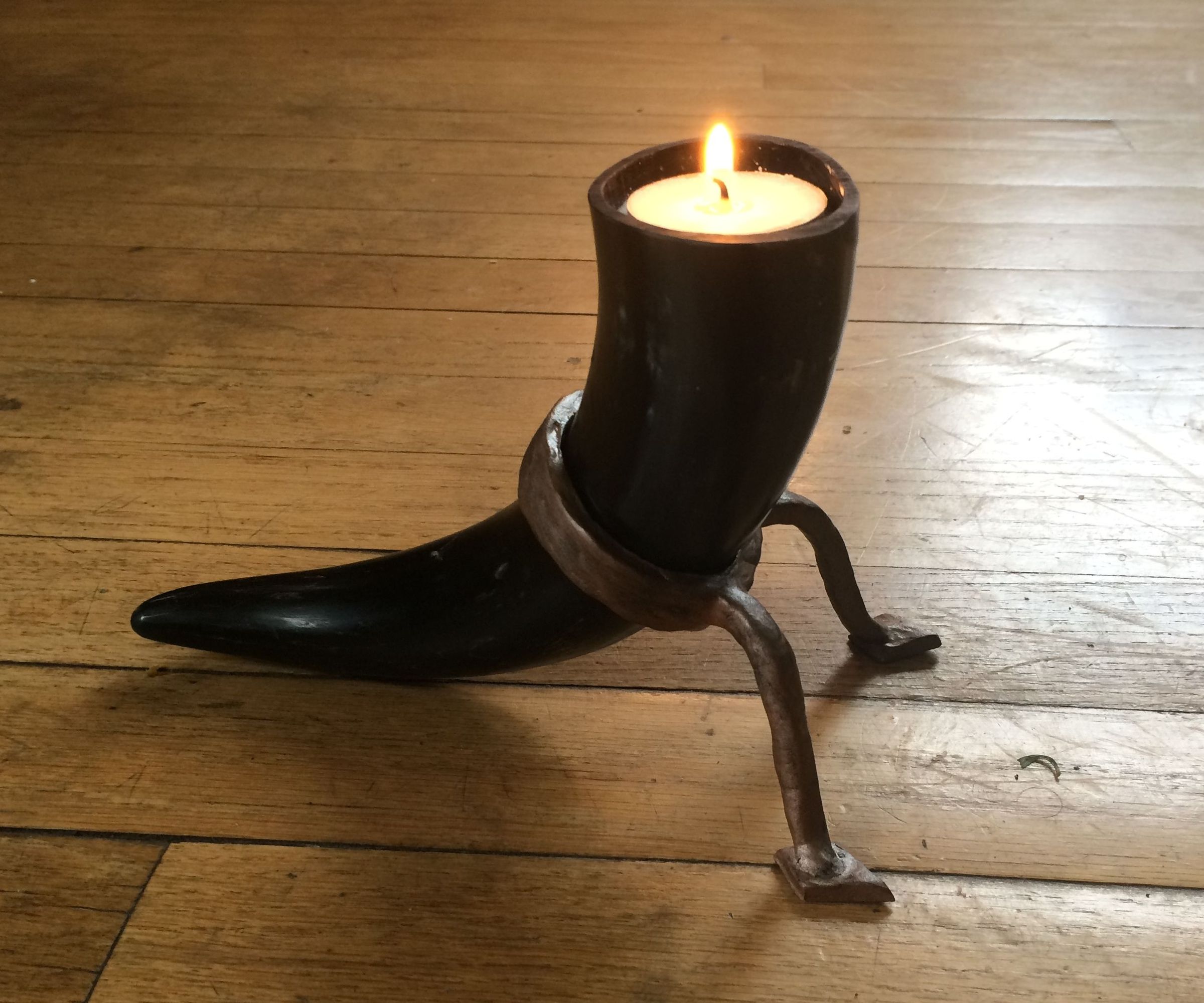Cow Horn Candle Sconce