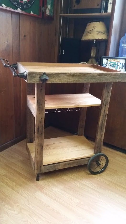 Reclaimed Barn Wood Bar Cart 7 Steps With Pictures Instructables