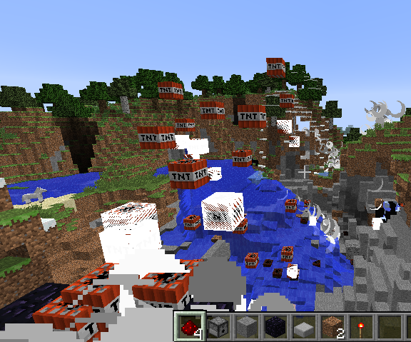 Minecraft Creative Mode Ultimate Tnt Cannon 4 Steps Instructables