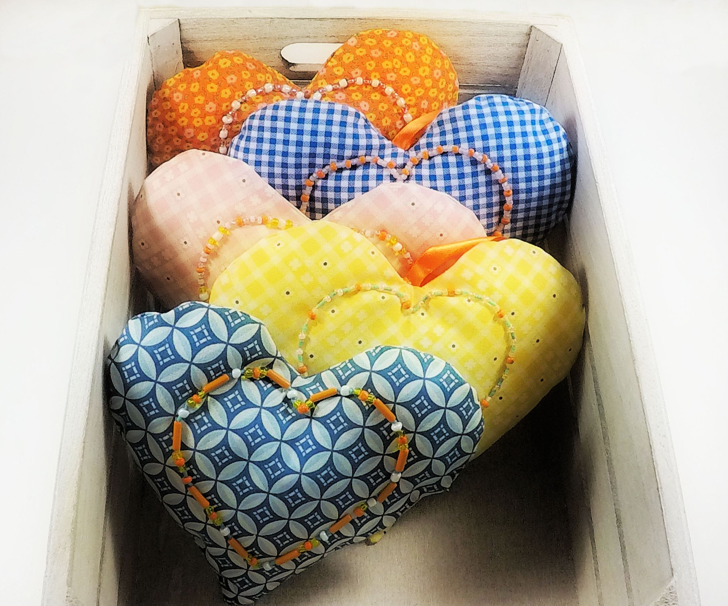 bead embroidery calico heart DIY Project DIY Project Image
