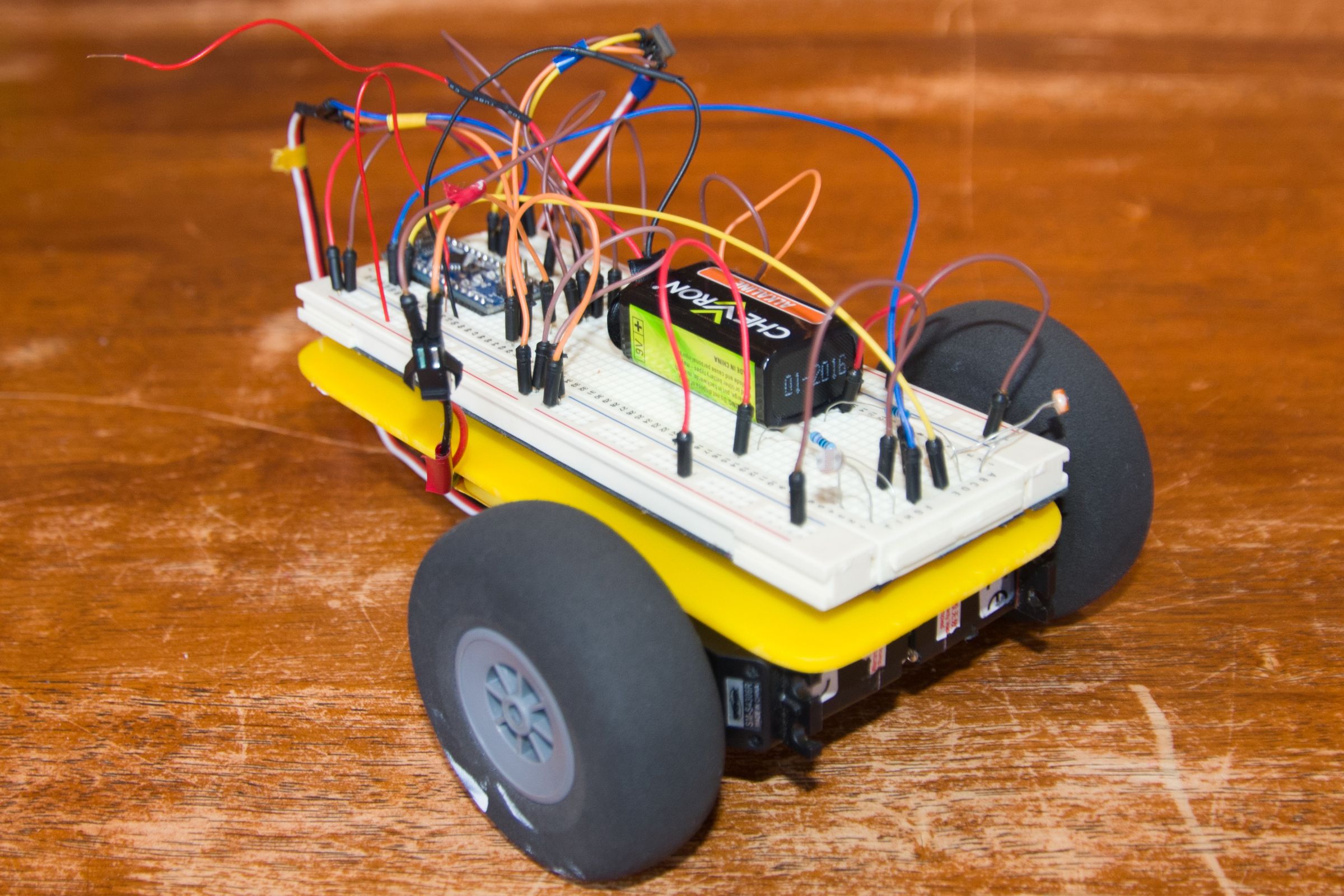 DIY guide for Ben - A Light Following Breadboard Arduino Robot with step-by-step instructions
