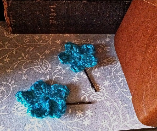 Crocheted Flower Hair Pins