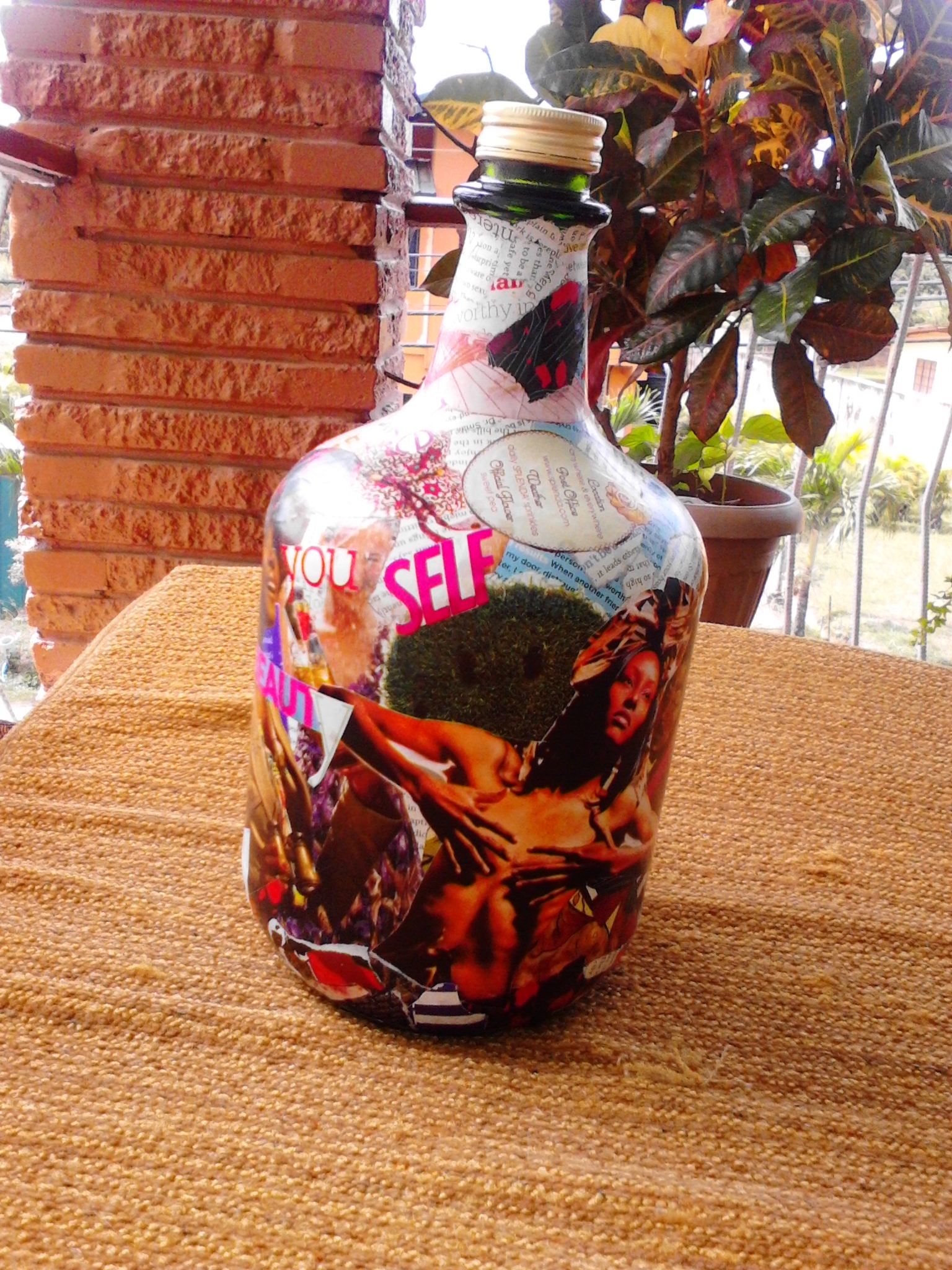 Decoupage a Wine Bottle 4 Steps Instructables